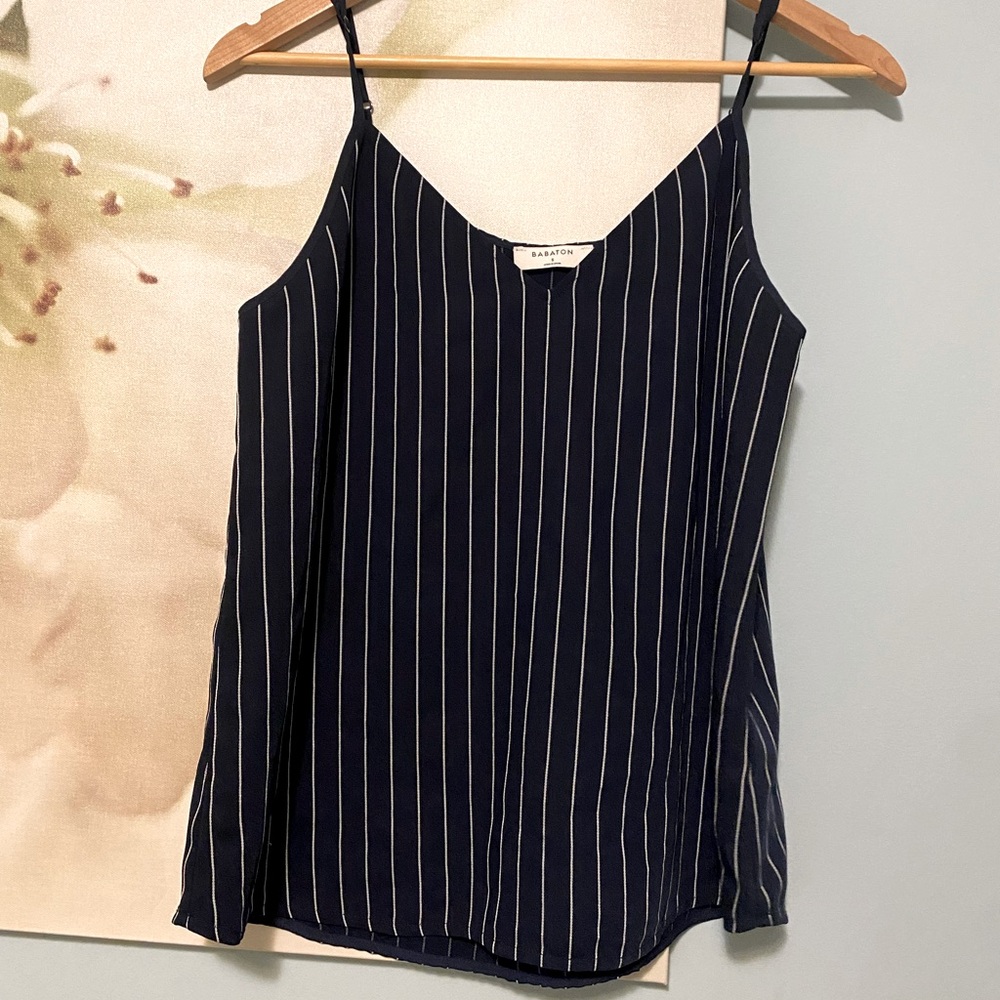 BABATON STRIPED EVERLY CAMI BLOUSE